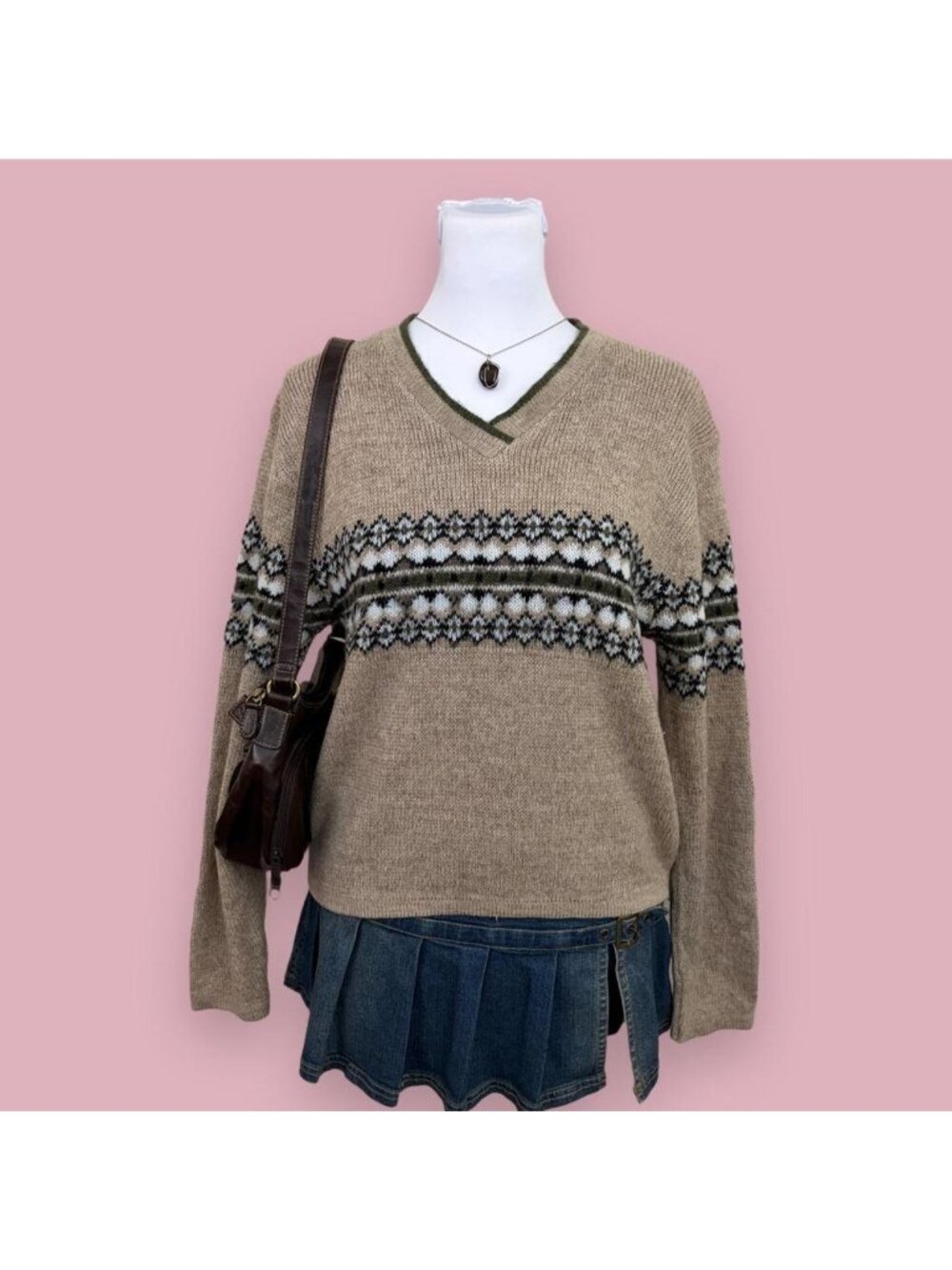 y2k striped granola girl sweater